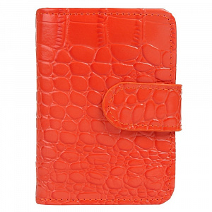 Женская визитница оранжевая K-C-P01-58 натуральная кожа