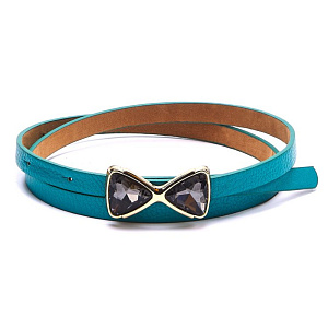 Женский ремень голубой FB-1206-70 натуральная кожа